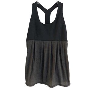 Lululemon Tank With Pleated Detail Black Gray Size 12